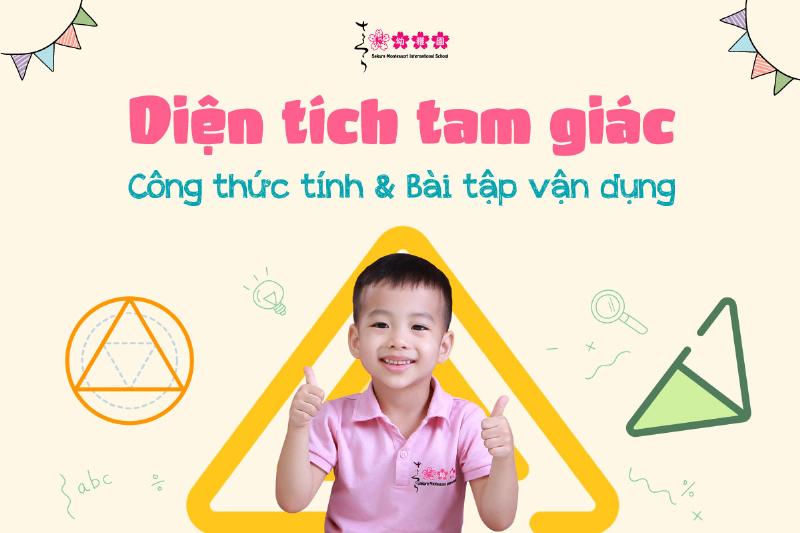 Hình ảnh minh họa công thức tính diện tích tam giác bằng đáy nhân chiều cao chia đôi