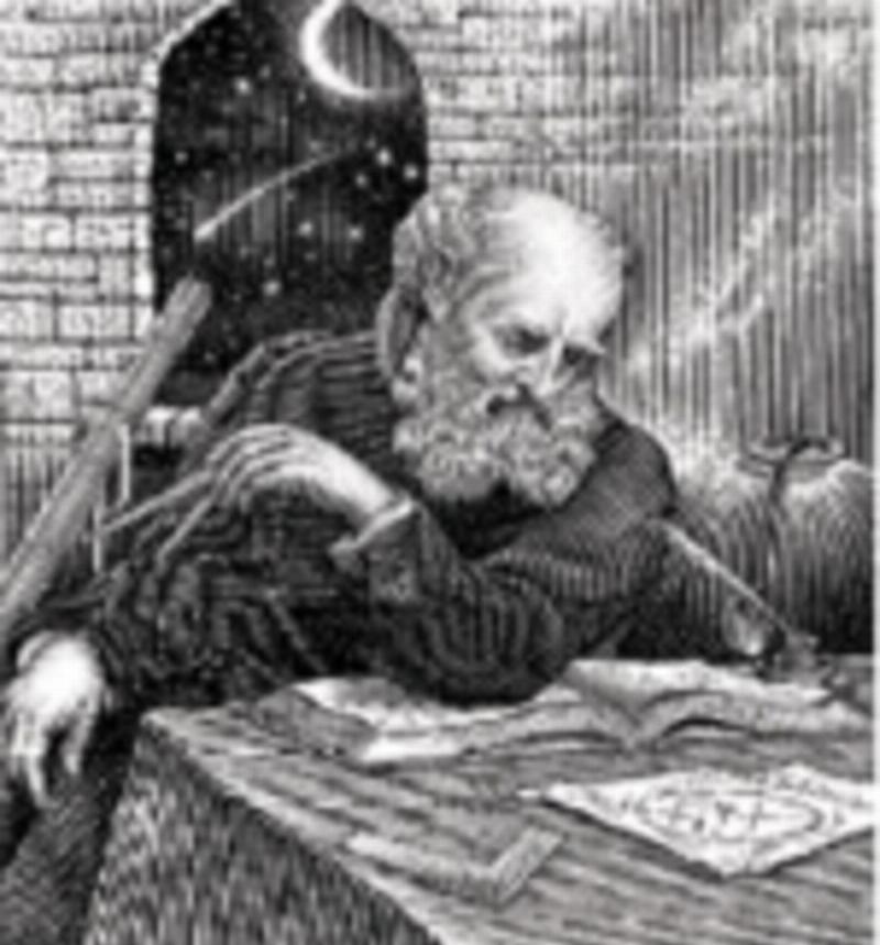 Hình minh họa chân dung Aristotle, Galileo và Newton, biểu thị sự phát triển lịch sử của các định luật chi phối sự rơi của vật