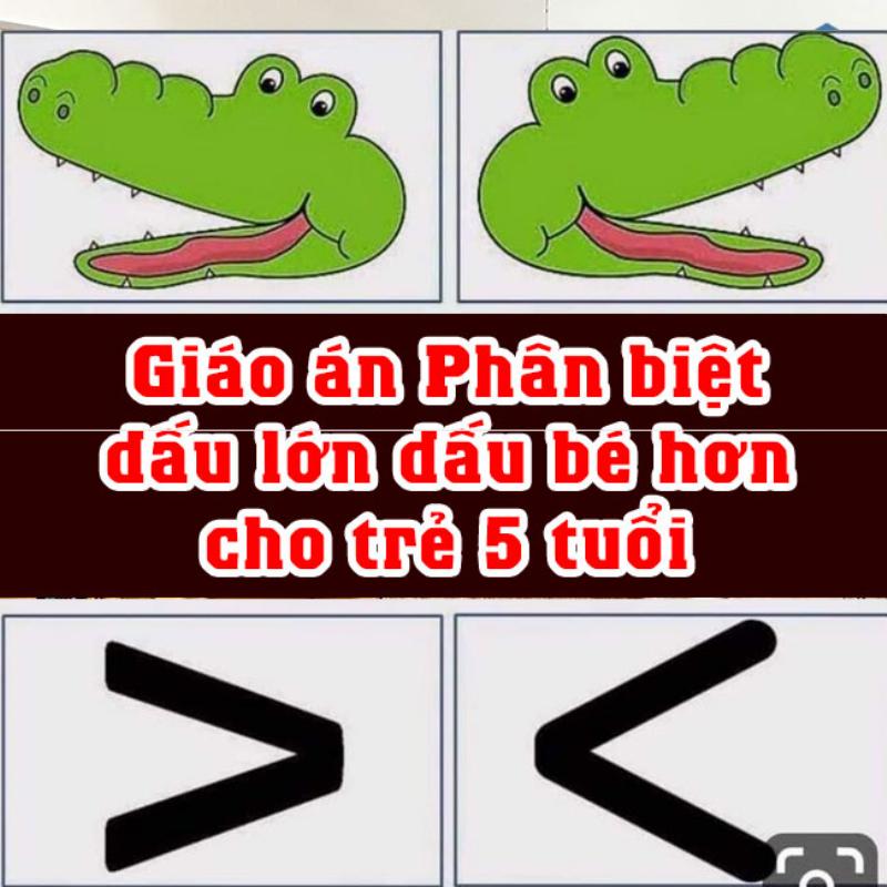 Hình ảnh minh họa việc so sánh hai nhóm đồ vật hoặc hai con số sử dụng dấu lớn bé