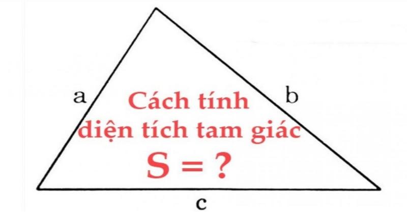 Hình tam giác minh họa cách tính mét vuông