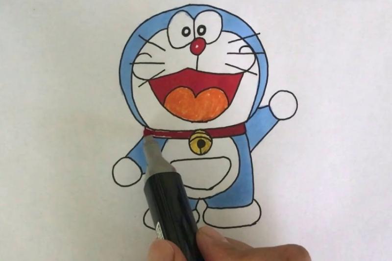 Cach ve dau va than doraemon bang cac hinh co ban don gian nhat